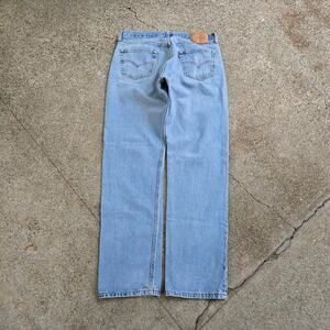 Vtg 90s LEVI'S 501 Plain Faded Straight Leg Denim Jeans Tagged 36 x 34 USA Made